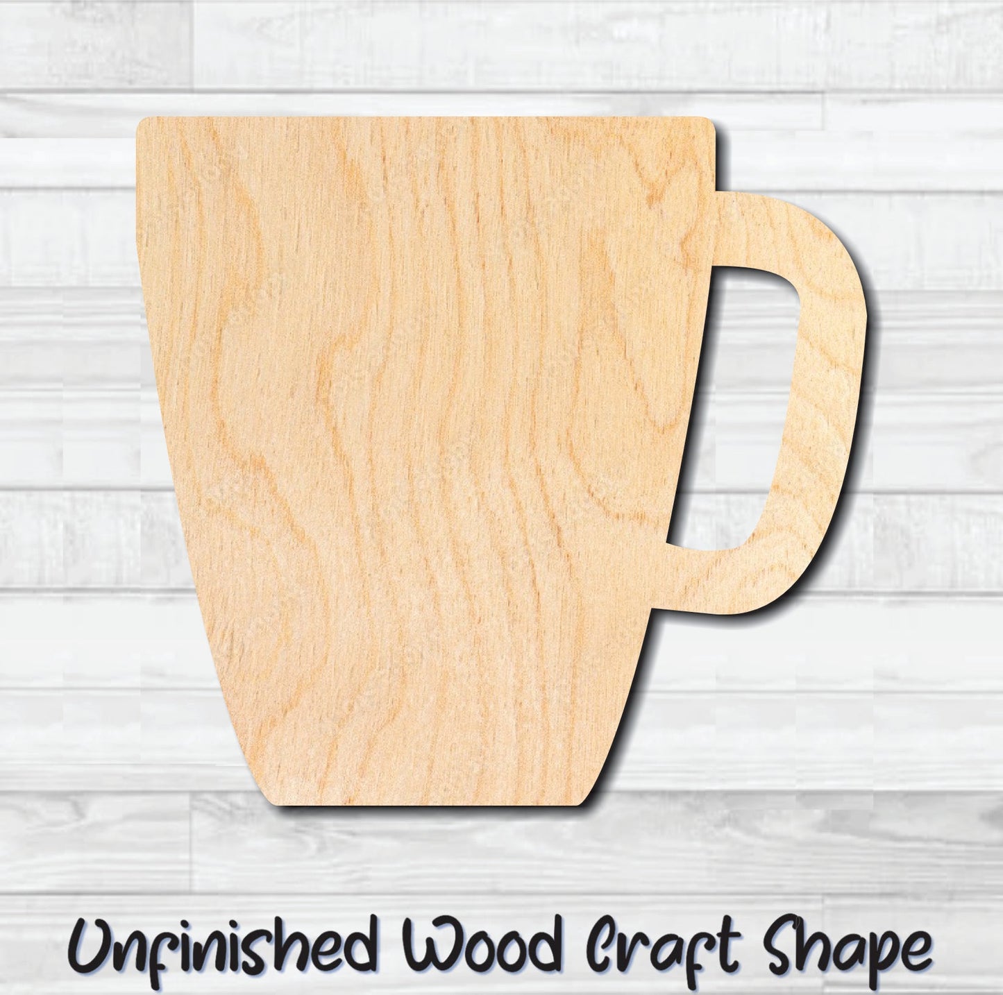 Coffee Tea Cup Mug 9 Unfinished Wood Shape Blank Laser Engraved Cut Out Woodcraft Craft Supply