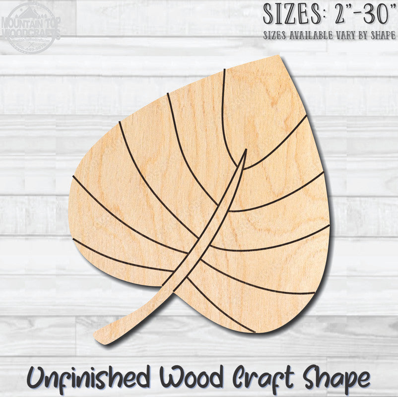 Autumn Leaf 4 Fall Unfinished Wood Shape Blank Laser Engraved Cutout Woodcraft Craft Supply