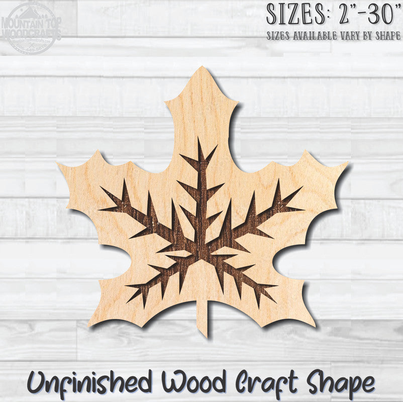 Autumn Leaf 7 Fall Unfinished Wood Shape Blank Laser Engraved Cutout Woodcraft Craft Supply
