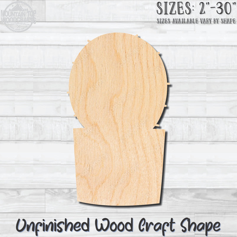 Cactus 1 Unfinished Wood Shape Blank Laser Engraved Cutout Woodcraft Craft Supply