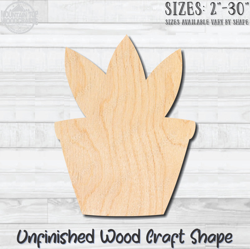 Cactus 5 Unfinished Wood Shape Blank Laser Engraved Cutout Woodcraft Craft Supply
