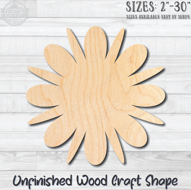 Flower 17 Unfinished Wood Shape Blank Laser Engraved Cutout Woodcraft Craft Supply