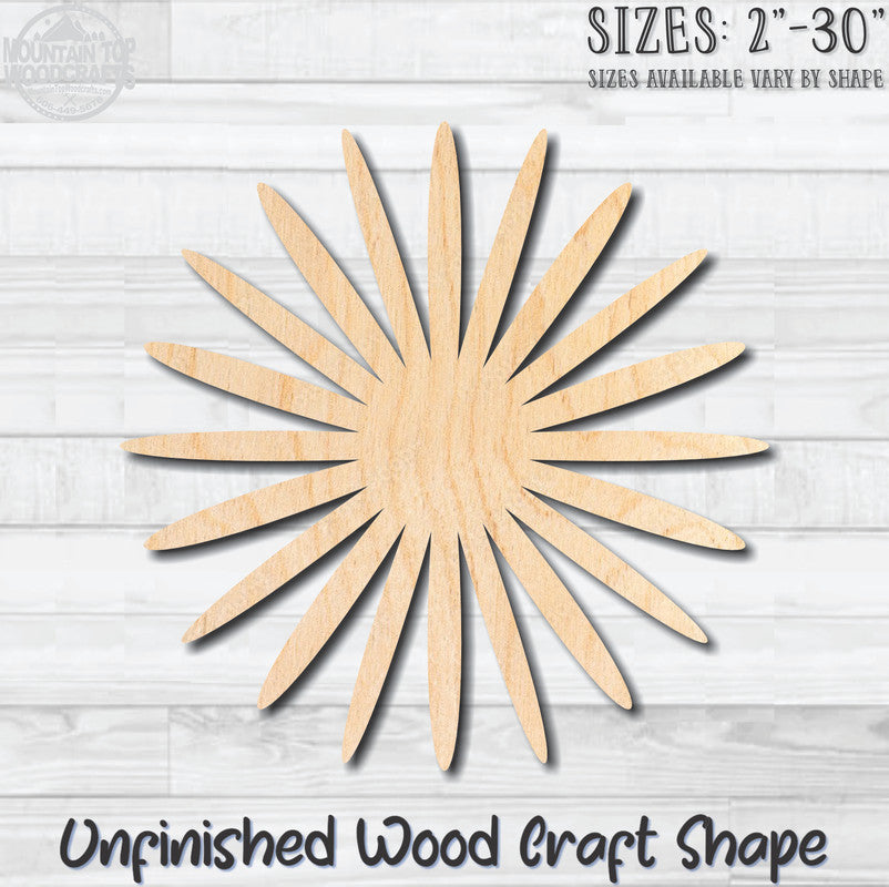 Flower 21 Unfinished Wood Shape Blank Laser Engraved Cutout Woodcraft Craft Supply