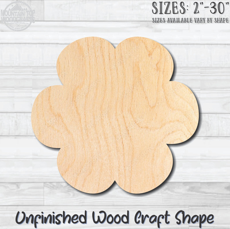 Flower 29 Unfinished Wood Shape Blank Laser Engraved Cutout Woodcraft Craft Supply