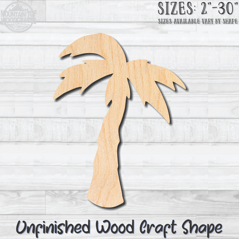 Palm Tree 6 Unfinished Wood Shape Blank Laser Engraved Cutout Woodcraft Craft Supply