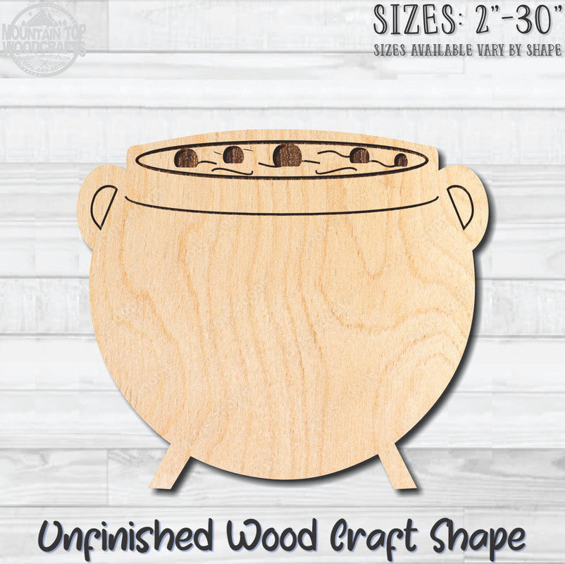 Witch's Calderon Halloween Unfinished Wood Shape Blank Laser Engraved Cut Out Woodcraft Craft Supply