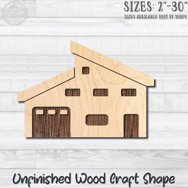 House Home Building 10 Unfinished Wood Shape Blank Laser Engraved Cutout Woodcraft Craft Supply