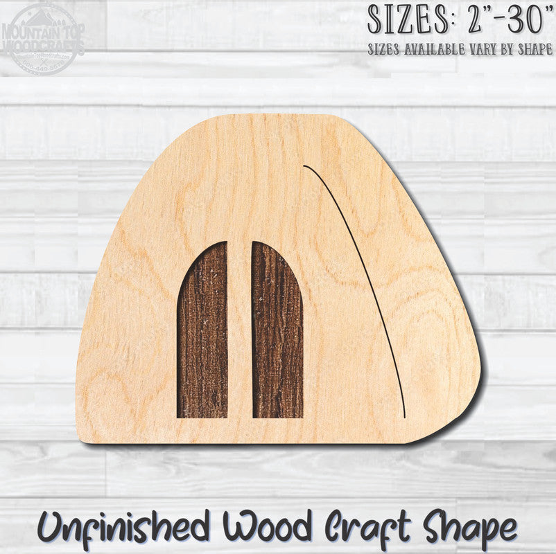 Round Tent Camping Unfinished Wood Shape Blank Laser Engraved Cut Out Woodcraft Craft Supply