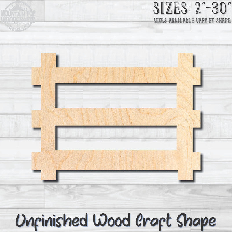 Pickett Fence 5 Unfinished Wood Shape Blank Laser Engraved Cutout Woodcraft Craft Supply