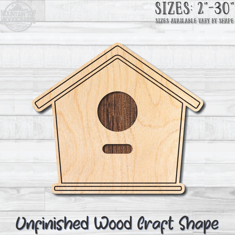 Birdhouse Detailed 6 Unfinished Wood Shape Blank Laser Engraved Cutout Woodcraft Craft Supply
