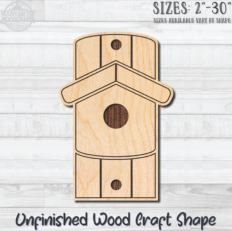 Birdhouse Detailed 8 Unfinished Wood Shape Blank Laser Engraved Cutout Woodcraft Craft Supply