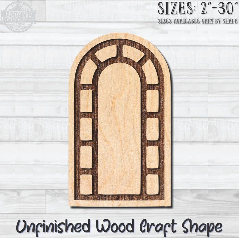 Stained Glass Window 11 Unfinished Wood Shape Blank Laser Engraved Cut Out Woodcraft Craft Supply