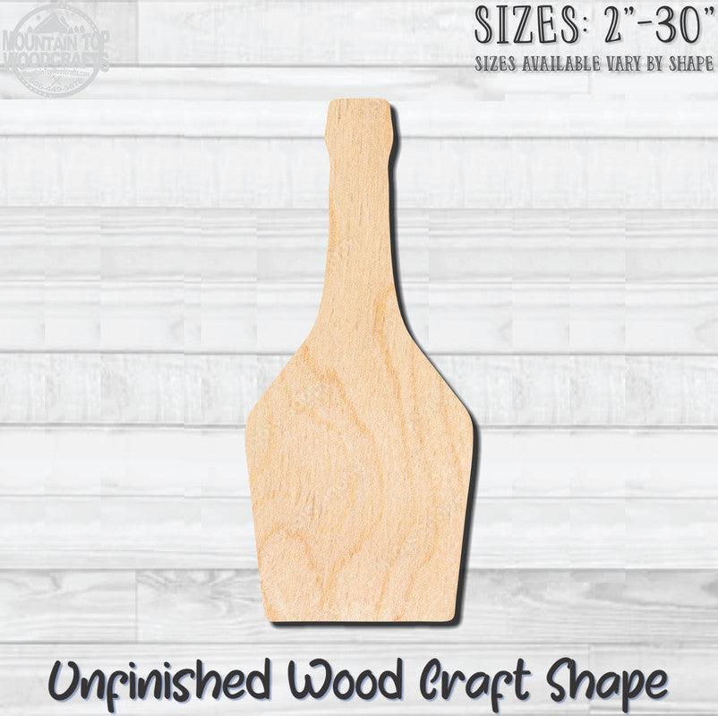 Wine Liquor Bottle 1 Unfinished Wood Shape Blank Laser Engraved Cut Out Woodcraft Craft Supply