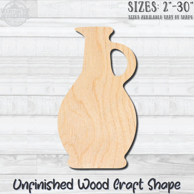 Wine Carafe 1 Unfinished Wood Shape Blank Laser Engraved Cut Out Woodcraft Craft Supply
