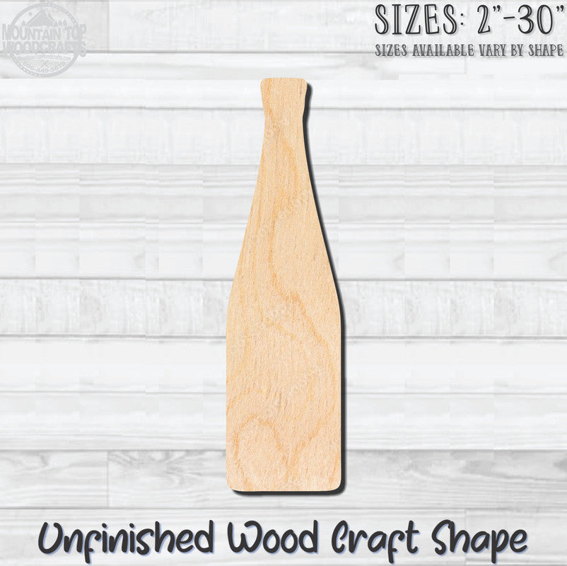 Beer Wine Liquor Bottle 1 Unfinished Wood Shape Blank Laser Engraved Cutout Woodcraft Craft Supply