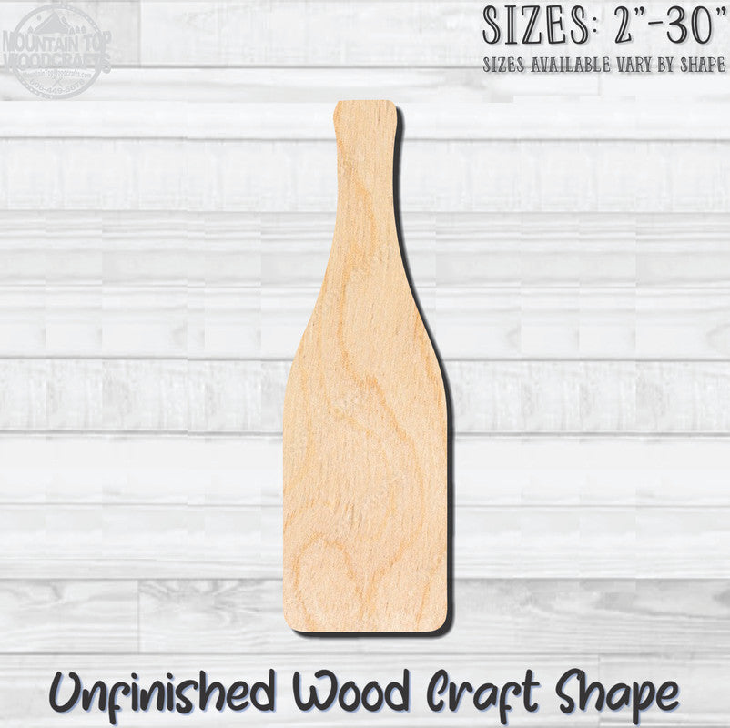 Wine Liquor Beer Bottle 5 Unfinished Wood Shape Blank Laser Engraved Cut Out Woodcraft Craft Supply