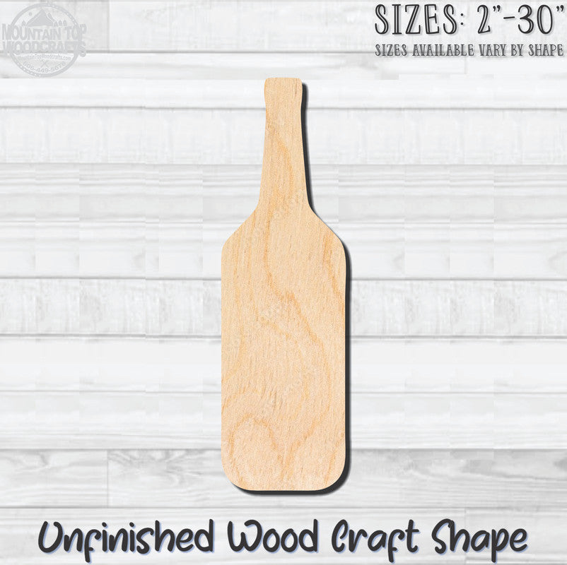 Wine Liquor Beer Bottle 6 Unfinished Wood Shape Blank Laser Engraved Cut Out Woodcraft Craft Supply