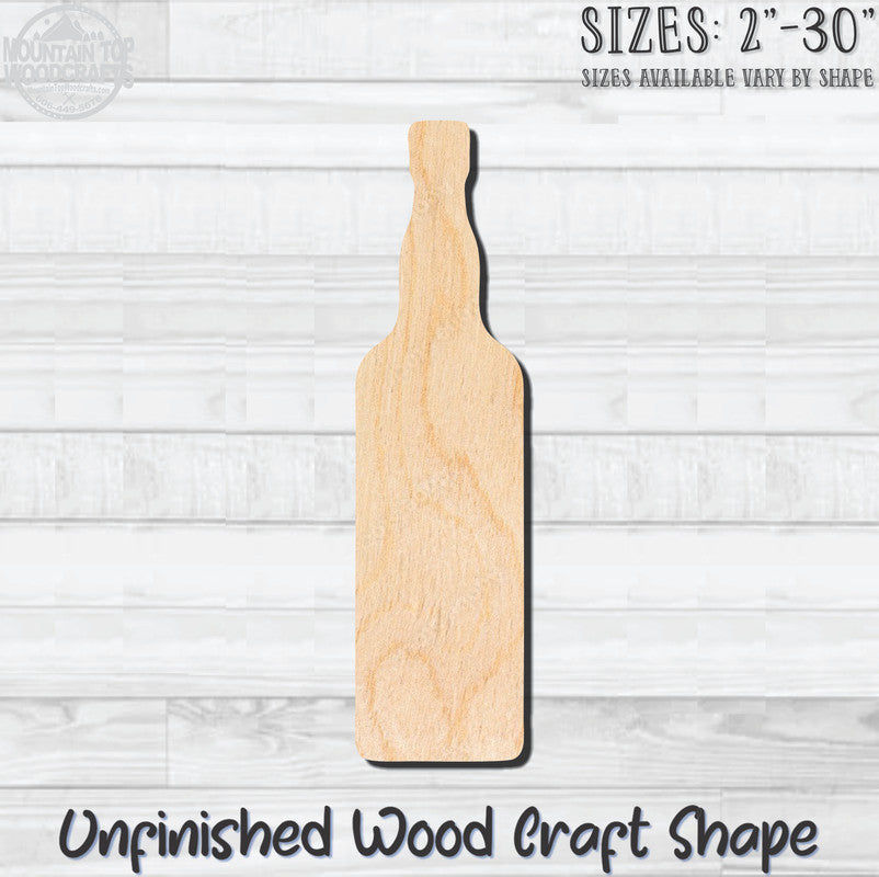 Wine Liquor Beer Bottle 7 Unfinished Wood Shape Blank Laser Engraved Cut Out Woodcraft Craft Supply