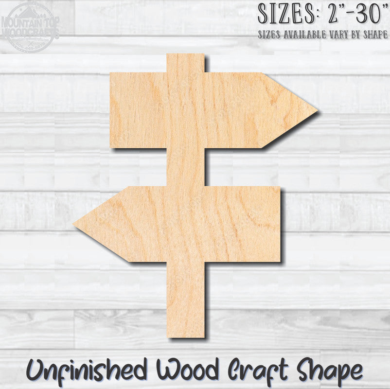 Sign Post Unfinished Wood Shape Blank Laser Engraved Cut Out Woodcraft Craft Supply