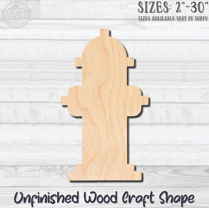 Fire Hydrant Unfinished Wood Shape Blank Laser Engraved Cutout Woodcraft Craft Supply