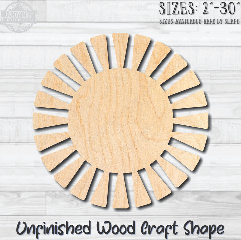 Sun Sunshine 10 Unfinished Wood Shape Blank Laser Engraved Cutout Woodcraft Craft Supply