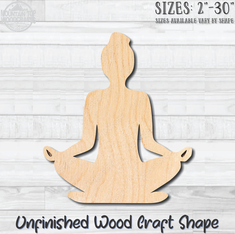 Yoga Position 7 Unfinished Wood Shape Blank Laser Engraved Cut Out Woodcraft Craft Supply