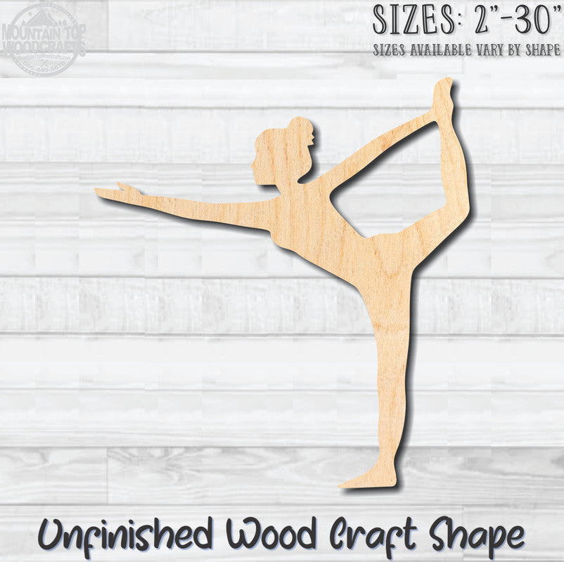 Yoga Position 5 Unfinished Wood Shape Blank Laser Engraved Cut Out Woodcraft Craft Supply