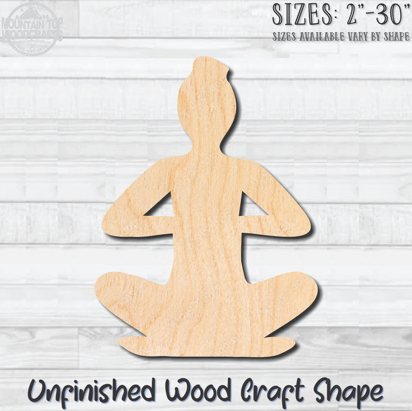 Yoga Position 4 Unfinished Wood Shape Blank Laser Engraved Cut Out Woodcraft Craft Supply