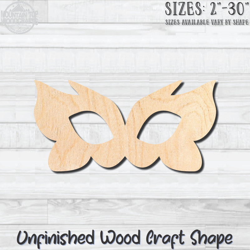 Masquerade Mardi Gras Mask 16 Unfinished Wood Shape Blank Laser Engraved Cutout Woodcraft Craft Supply