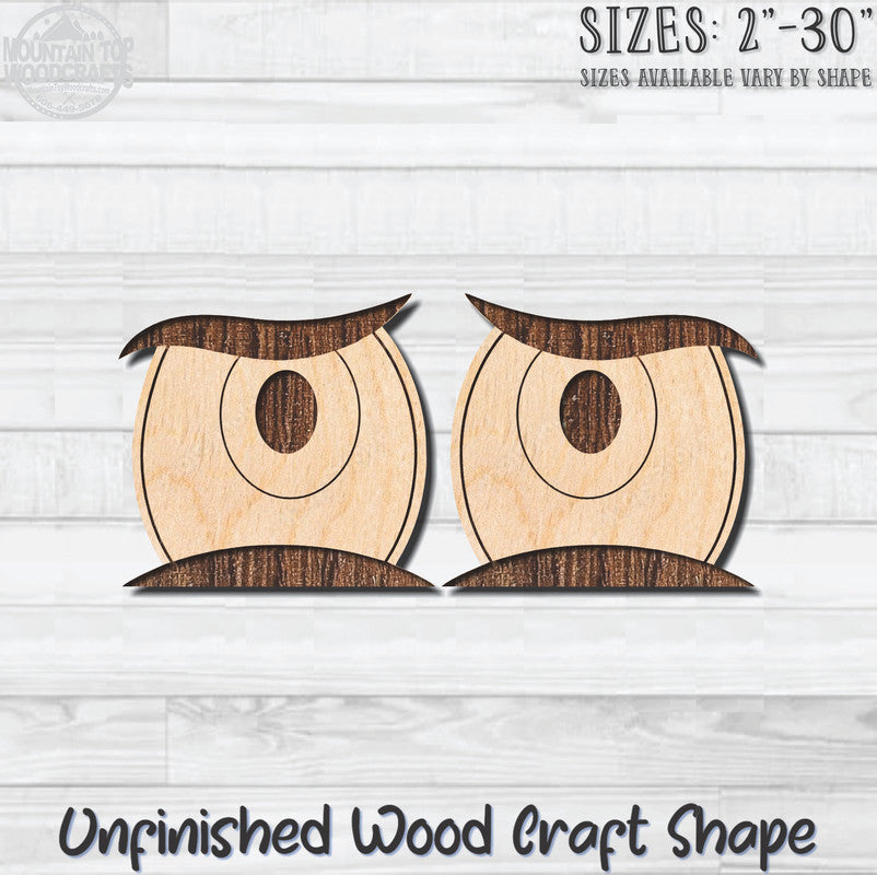 Googly Wiggle Worried Eyes Unfinished Wood Shape Blank Laser Engraved Cutout Woodcraft Craft Supply