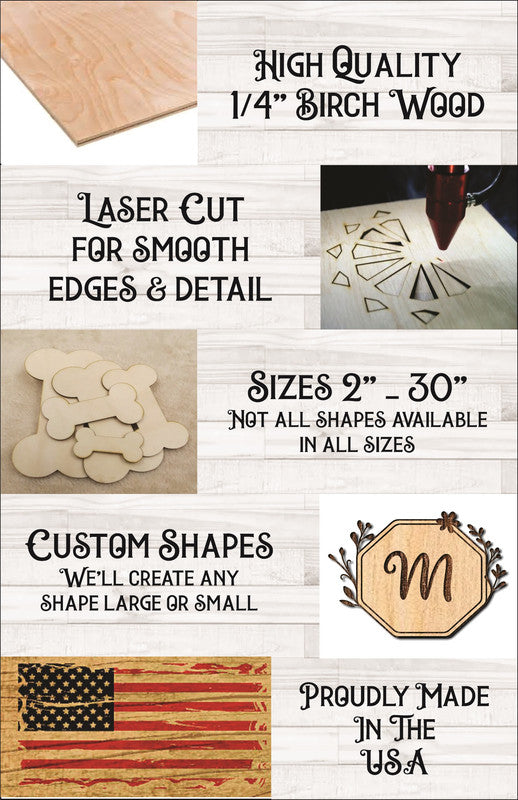 Wheelbarrow Unfinished Wood Shape Blank Laser Engraved Cut Out Woodcraft Craft Supply