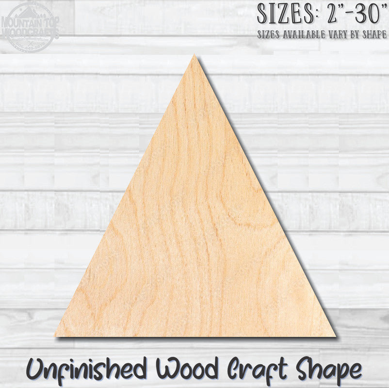 Triangle Unfinished Wood Shape Blank Laser Engraved Cut Out Woodcraft Craft Supply