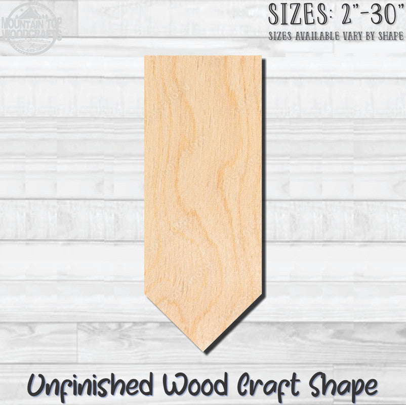 Banner Sharp Point Unfinished Wood Shape Blank Laser Engraved Cutout Woodcraft Craft Supply