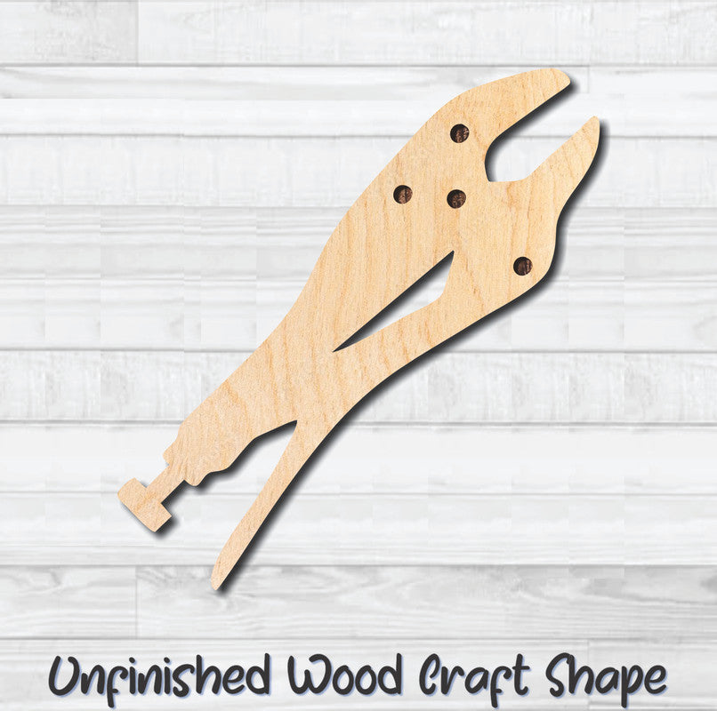 Vice Grips Tool Unfinished Wood Shape Blank Laser Engraved Cut Out Woodcraft Craft Supply