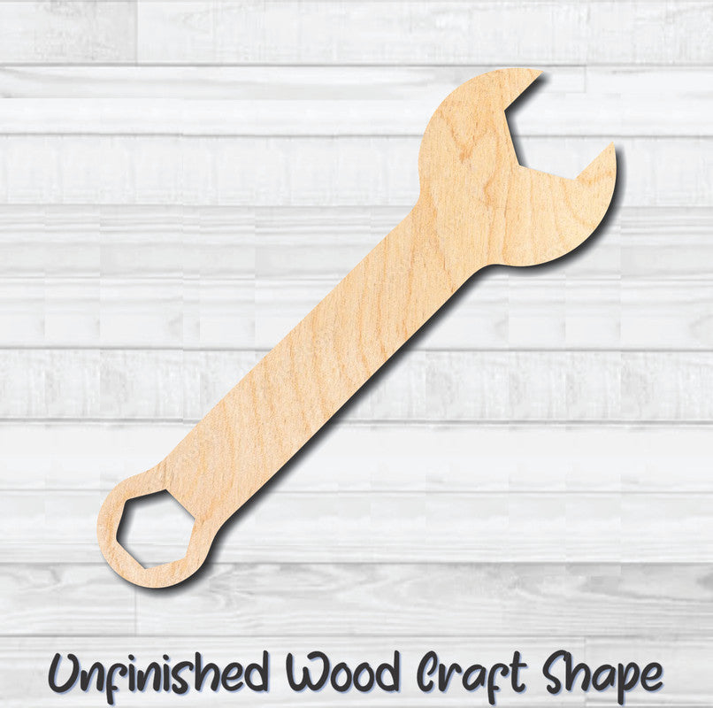 Wrench Tool Unfinished Wood Shape Blank Laser Engraved Cut Out Woodcraft Craft Supply