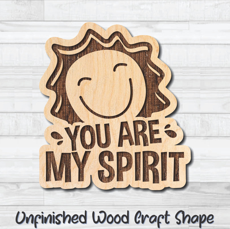You Are My Spirit Valentine Wording Unfinished Wood Shape Blank Laser Engraved Cutout Woodcraft Craft Supply