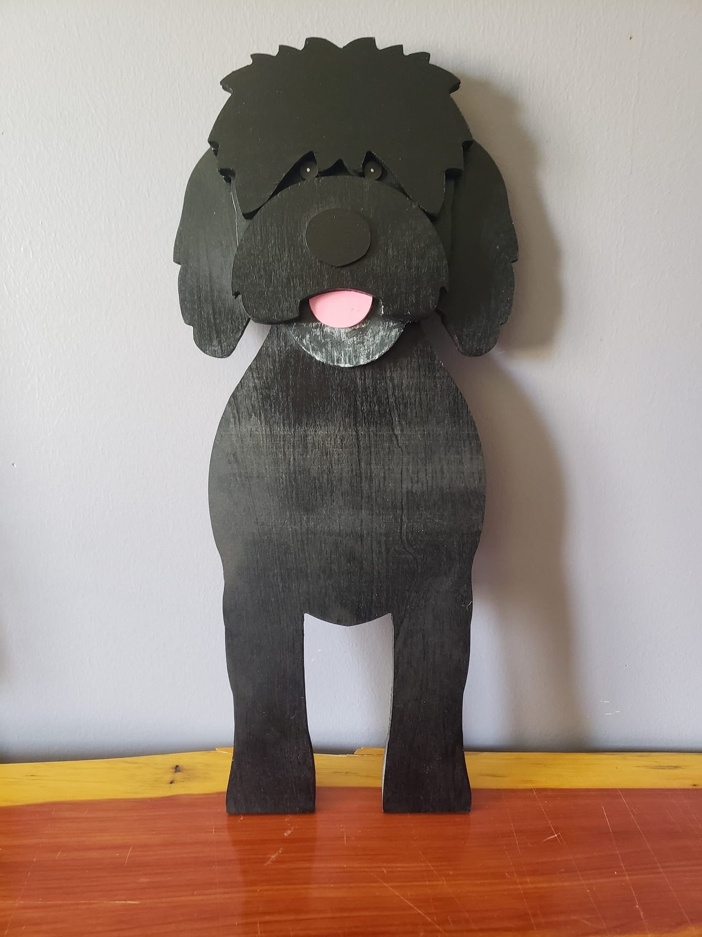 Goldendoodle Dog Planter - Wooden Planter Box - DIY Kit - Realistic Dog Garden Plant Holder