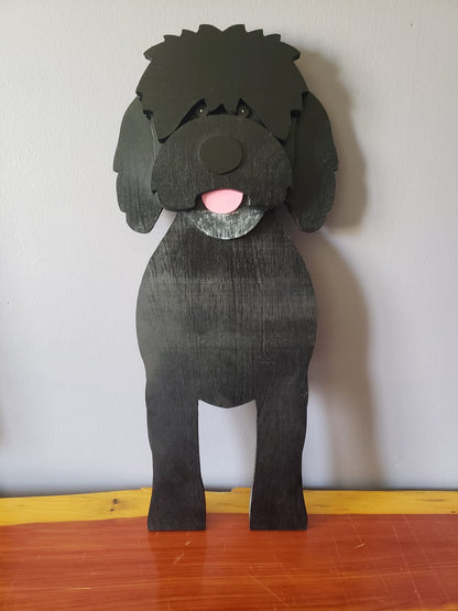 Goldendoodle Dog Planter - Wooden Planter Box - DIY Kit - Realistic Dog Garden Plant Holder