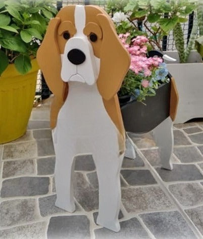 Beagle Dog Planter - Wooden Planter Box - DIY Kit - Realistic Dog Garden Plant Holder