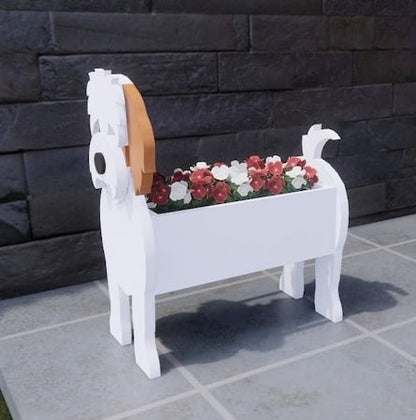Cavachon Dog Planter - Wooden Plant Box - DIY Kit - Realistic Dog Garden Plant Holder