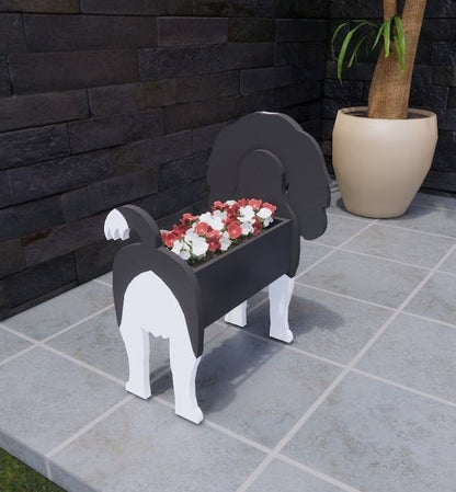 Cavalier King Charles Spaniel Dog Planter - Wooden Planter Box - DIY Kit - Realistic Dog Garden Plant Holder