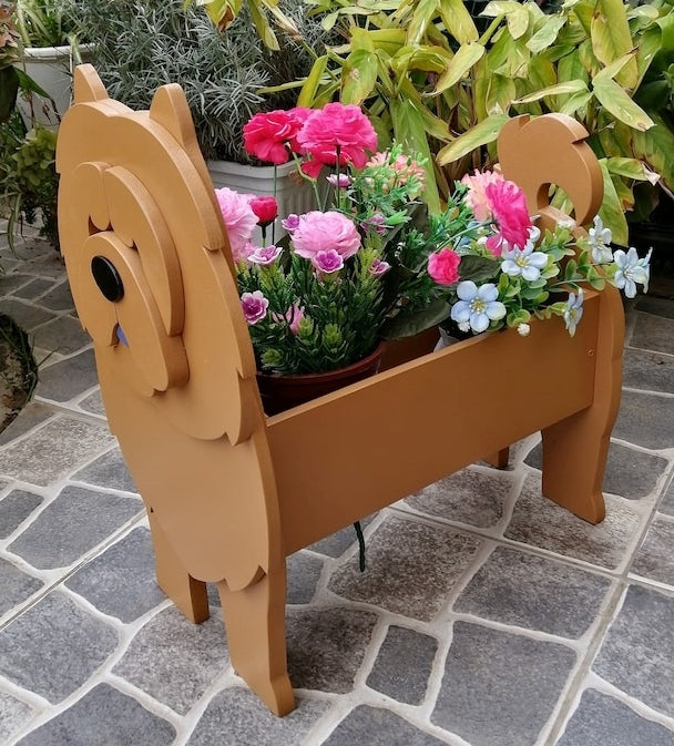 Chow Chow Dog Planter - Wooden Plant Box - DIY Kit - Realistic Dog Garden Plant Holder