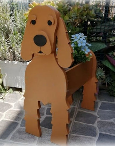 Cocker Spaniel Dog Planter - Wooden Plant Box - DIY Kit - Realistic Dog Garden Plant Holder