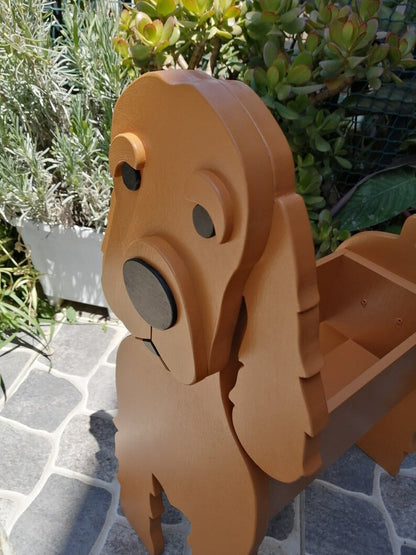 Cocker Spaniel Dog Planter - Wooden Plant Box - DIY Kit - Realistic Dog Garden Plant Holder