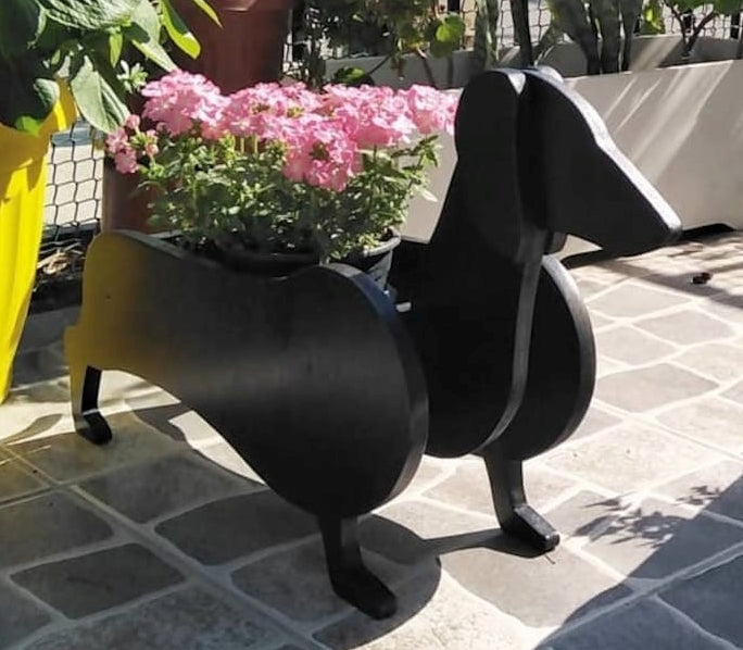 Dachshund Dog Planter - Wooden Planter Box - DIY Kit - Realistic Dog Garden Plant Holder
