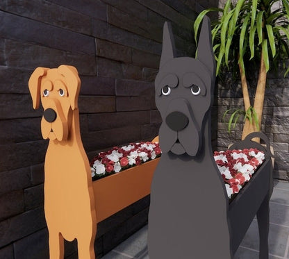 Great Dane Dog Planter - Wooden Plant Box - DIY Kit - Realistic Dog Garden Plant Holder