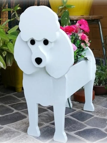 Poodle Dog Planter - Wooden Planter Box - DIY Kit - Realistic Dog Garden Plant Holder