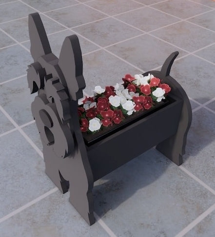 Scottish Terrier Dog Planter - Wooden Planter Box - DIY Kit - Realistic Dog Garden Plant Holder