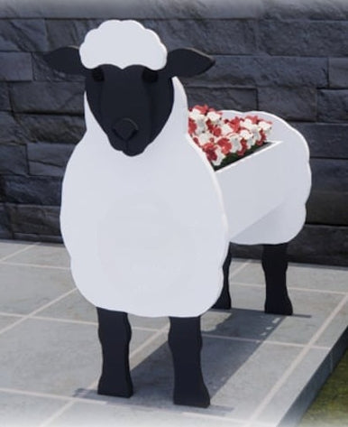 Sheep Planter - Wooden Planter Box - DIY Kit - Realistic Animal Garden Plant Holder