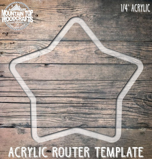 Star Plate CatchAll Tray ~ Acrylic Inlay Router Template Plexiglass Woodworking Guide